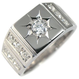 メンズ指輪 ダイヤモンドリング プラチナ 印台 メンズリングの通販はau Pay マーケット Plejour プレジュール
