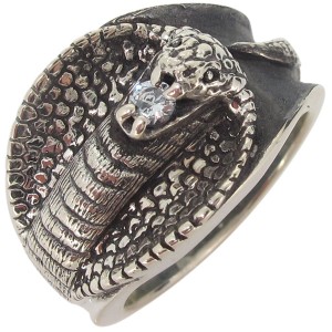 指輪 メンズ シルバー スネーク 蛇 リング ダイヤモンド コブラ