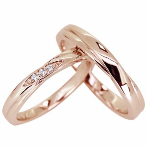 マリッジリング ダイヤモンド シンプル 結婚指輪 2本セット 10金 10k 指輪 ペア 大人 人気