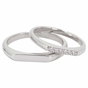 結婚指輪 プラチナ マリッジリング ダイヤモンド ペアリング カップル 2個セット 指輪 細身 シンプル