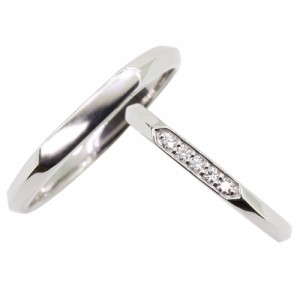 ペアリング カップル 2個セット 指輪 ペア シルバーリング ダイヤモンド シンプル 人気 上品