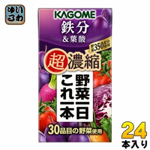 カゴメ 野菜一日これ一本 超濃縮 鉄分&葉酸 125ml 紙パック 24本入 野菜ジュース 食塩無添加 砂糖不使用 鉄分 プルーンミックス