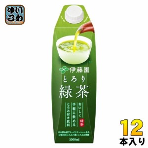 伊藤園 とろり緑茶 屋根型キャップ付き 1L 紙パック 12本 (6本入×2 まとめ買い) お茶 緑茶飲料 とろみ飲料