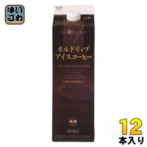 ウエシマコーヒー ネルドリップアイスコーヒー 無糖 1000ml 紙パック 12本 (6本入×2 まとめ買い) 上島珈琲 コーヒー アイスコーヒー