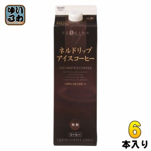 ウエシマコーヒー ネルドリップアイスコーヒー 無糖 1000ml 紙パック 6本入 上島珈琲 コーヒー アイスコーヒー