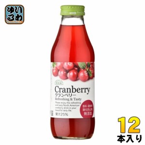 マルカイ 順造選 クランベリー25 500ml 瓶 12本入 果汁飲料