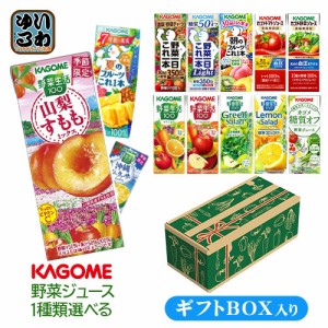 プレゼント ギフト カゴメ 野菜ジュース 野菜生活 他 195ml 200ml 紙パック 24本入 選べる ギフトボックス入り 季節限定 山梨すももミッ