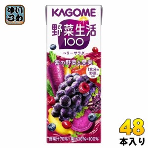 カゴメ 野菜生活100 ベリーサラダ 200ml 紙パック 48本 (24本入×2 まとめ買い) 野菜ジュース 紫の野菜と果実