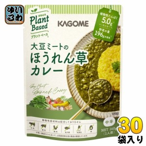 カゴメ 大豆ミートのほうれん草カレー 160g 30個入 レトルト カレー 野菜カレー 中辛