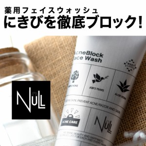 メンズ NULL アクネブロック フェイスウォッシュ 【ニキビ を防ぐ かみそり負け/肌荒れ を防ぐ】保湿成分*配合 洗顔クリーム 120g【無添