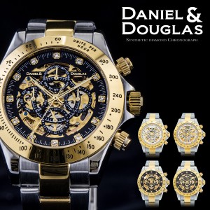 ダニエルダグラス DANIEL&DOUGLAS 腕時計 メンズ DD8802-GP  自動巻き オートマチック スケルトン ゴールド