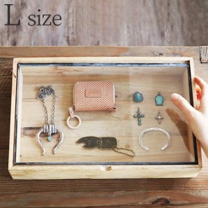 【12時迄のご注文は当日発送】DETAIL RECTANGLE WOODEN BOX WITH GLASS LID Lサイズ [ショーケース ディスプレイケース 木製 ガラス ケー