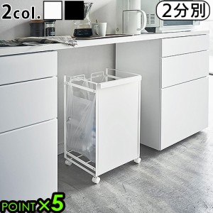 【14時迄のご注文は当日発送★送料無料★P10倍】TOWER 目隠し分別ダストワゴン 2分別 [分別ダストワゴン タワー ゴミ箱 キッチン 分別 お