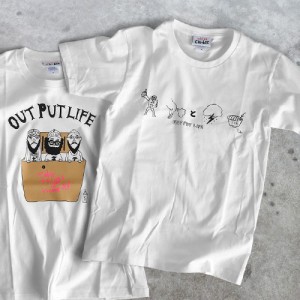 【ネコポスOK】OUTPUT LIFE×Chi-bee コラボ Tシャツ [tシャツ レディース メンズ 半袖 綿100% おもしろ アウトプットライフ チービー ブ