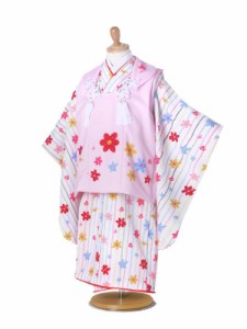レンタル KAGURA ブランド 被布コート フルセット 貸衣装  3歳 三歳 貸衣装 七五三 小花 ピンク 白