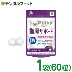 Pinky FRESH 歯周サポート グレープ味 1袋(60粒)  歯科専売品 乳酸菌LS1 ( Lactobacillus salivarius TI2711株 ) 口臭 歯茎 口内環境 歯