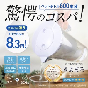 送料無料 300リットル浄水 浄水ポット 本体 カートリッジ 日本製 きよまろポット 浄水器 