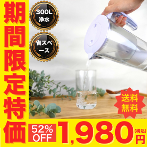 【お試し購入はこちら】 送料無料 300リットル浄水 浄水ポット 日本製 きよまろポット 浄水器  1家庭1台限り 