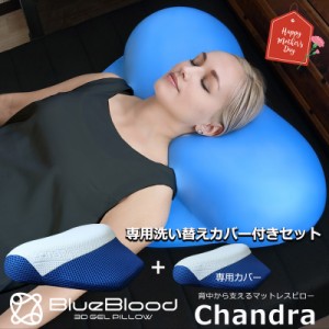 枕  セット BlueBlood チャンドラ 本体 ＆ チャンドラ専用カバーセット ブルーブラッド 洗い替え用枕カバーセット ギフト 快眠 まくら ク