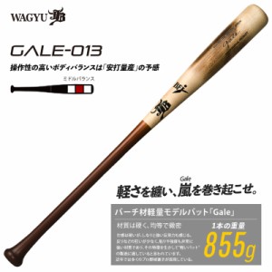 和牛JB  バーチ材硬式木製バット (Gale)   野球 硬式木製バット (中学硬式 高校 大学社会人 )   22FW(GALE013)