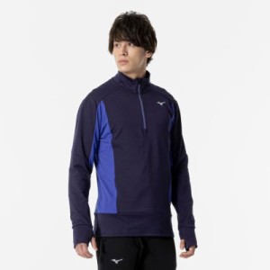 ミズノ MIZUNO ウォーマライトハーフジップシャツ (オーロラ) メンズ ランニング ウエア ランニングシャツ (J2MCA505)