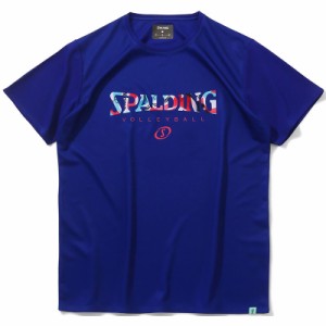 spalding(スポルディング) バレーTシャツ ボールプリント ロゴ バレー半袖 Tシャツ (smt24021v-5800)