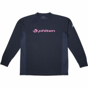 ファイテン(phiten) RシャツSP 長袖 NV/PK L ボディケア長袖Tシャツ (jg355005)