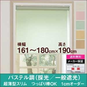 パステル調 超薄型スリム ロールスクリーン 採光/一般遮光(フルーレ Fleure)横幅161〜180cm×高さ【190cm固定】