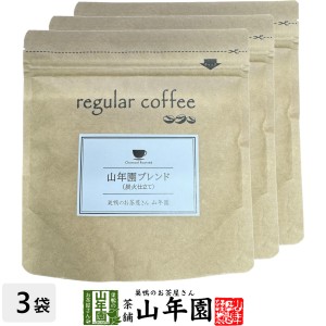 【レギュラーコーヒー】山年園ブレンド（炭火仕立て） 100g×3袋セット コーヒー豆 プレミアム特典で送料無料 ブラジル、グァテマラ産 珈