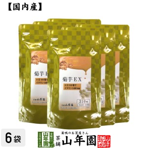 菊芋EX（サプリメント・錠剤）62g(200mg×310粒)×6袋栄養補助食品 イヌリン きくいも きく芋 プレミアム特典で送料無料 国産 緑茶 ダイ