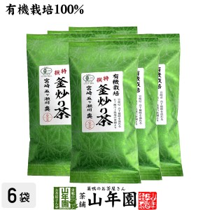 日本茶 お茶 茶葉 有機 特選 釜炒り茶 100g×6袋セット 健康 プレミアム特典で送料無料 国産 緑茶 ギフト プレゼント お茶 父の日 お中元