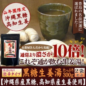 【高知県産生姜】【大容量600g】【激辛】黒糖生姜湯 300g×2袋セット しょうがパウダー 国産 激辛黒糖入り生姜湯 粉末 健康 プレミアム特