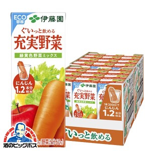 24本 野菜ジュース スマプレ会員 送料無料 野菜ジュース 伊藤園 充実野菜 緑黄色野菜ミックス 紙パック 200ml×2ケース/24本(024)『ITO』