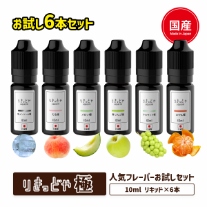 電子タバコ　リキッド　りきっどや LIQUID YA 極シリーズ 10ml 6本セット 国産リキッド ベプログ　VAPE　ベープ　大容量