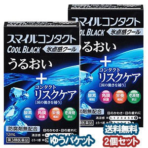 【第3類医薬品】 ライオン スマイルコンタクト クールブラック 12ml×2個セット メール便送料無料