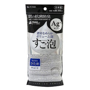 すご泡 銀抗菌 ナイロンタオル かため グレー 1枚入