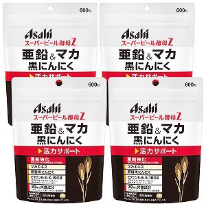 アサヒ スーパービール酵母Z 亜鉛＆マカ 黒にんにく 600粒×4個セット