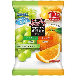 オリヒロ ぷるんと蒟蒻ゼリーパウチ　マスカット＋オレンジ 20g×12個