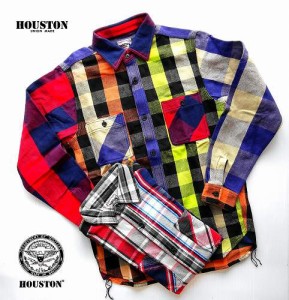 ヒューストン ブロックチェックビエラシャ長袖シャツ フランネルシャツ HOUSTON BLOCK CHECK VIYELLA SHIRT 40958a