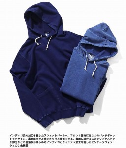 ヒューストン インディゴ スウェットパーカー HOUSTON INDIGO SWEAT HOODIE/21762