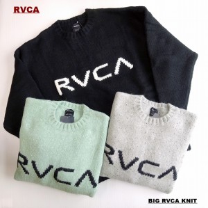 SALE!ルーカ ロゴ ニット セーター ドロップショルダー ルーズシルエット RVCA BIG RVCA KNIT CREW BC042-090/メンズ・レディース