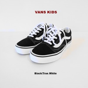 バンズ キッズ オールドスクール スウェードレザー×キャンバス ブラック/VANS KIDS OLD SKOOL VN000W9T6BT BLACK/T.WHITE/ブラック×ホ