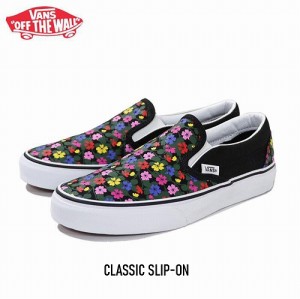 バンズ レディース クラッシック スリッポン 花柄 ブラック VANS CLASSIC SLIP-ON FLORAL BLACK/WHITE VN0A5JLXY28