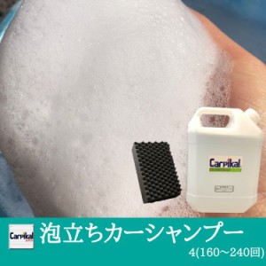 キャップ1杯でバケツモリモリの泡立ち！泡立ちカーシャンプー4L　[マイクロ洗車スポンジ付き]