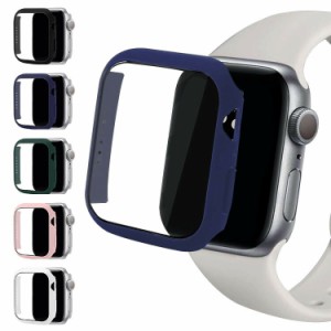 Apple Watch Series 9/8/7 ケース ガラスフィルム ケース カバー 全面保護 液晶保護カバー アップルウォッチ シリーズ9/8/7 41mm/45mm ハ