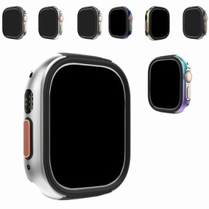 Apple Watch Ultra 2/1 ケース 耐衝撃 バンパー TPU + アルミ 簡単装着 かっこいい アップルウォッチ ウルトラ 49mm カバー 液晶保護なし