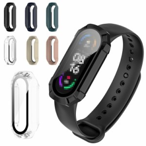 Xiaomi Smart Band 7 ケース カバー 強化ガラス (ガラスフィルム) 付き シャオミ小米 Smart バンド7 全面保護 液晶保護ケース 単色/クリ