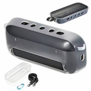 Bose SoundLink Flex Bluetoothスピーカー クリア ケース 透明 保護ケース TPU カバー カラビナ付き ショルダーベルト付き シンプル おし