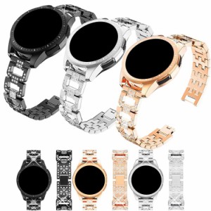 Galaxy Watch3 45mm/41mm 交換バンド ステンレス ベルト エレガント かわいい ラインストーン きらきら デコレーション 時計ベルト 22mm/