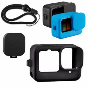 GoPro Hero 11 Black ケース 耐衝撃 カバー レンズカバー シリコン レンズキャップ付き ストラップ ゴープロ ヒーロー11 ブラック ソフト